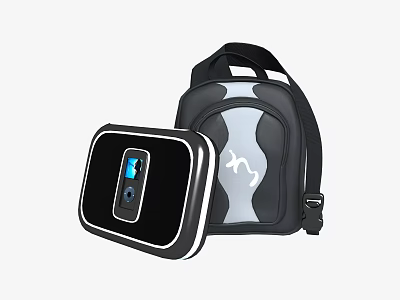 Modern Black Portable Headphones Audio Case And Travel Backpack Accessory Design 3d model