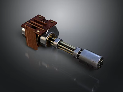 Mechanical Equipment With Wooden Bracket And Metal Shaft Components For Industrial Use 3d model