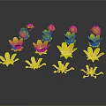 Vibrant Red Flowers With Green Leaves Arranged On Gray Background For Natural