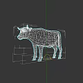 Realistic 3D Rendering of Brown Cow With White Face and Leg Markings