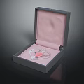 Stylish Clothing Accessory Heart Shaped Pendant With Silver Accents In Pink Lined Open Box