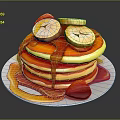 Bread sandwich bread pudding bean paste bread cheese bread big column bar breakfast bread European bread 3d model