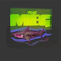 Shark Figure From The Meg Movie With 3D Blue And Green Design