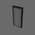 Modern Hinged Door With Clear Glass Panel Showing Interior View And Metal Hardware