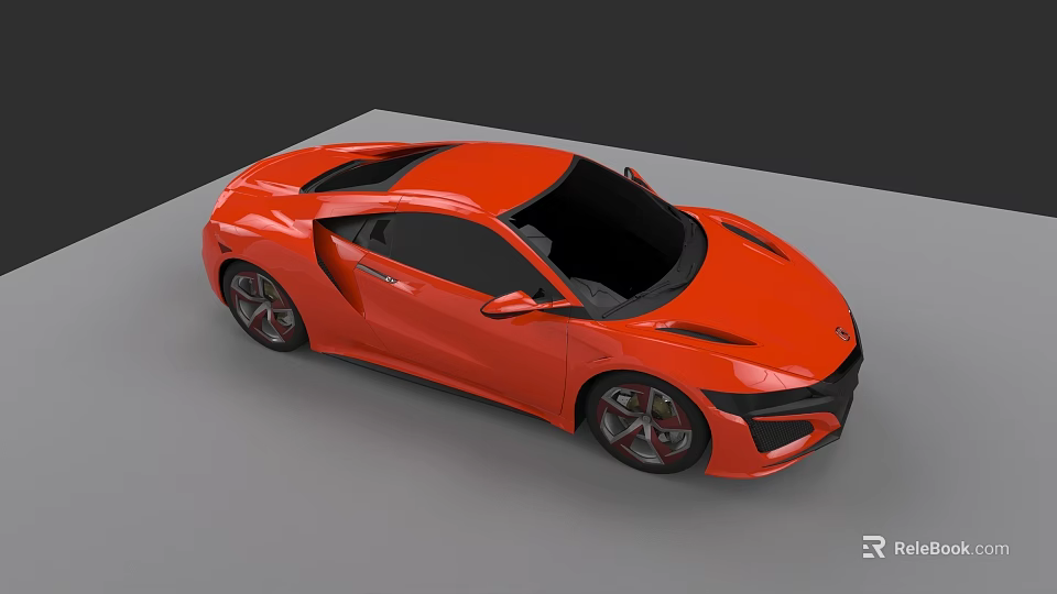 Orange Sports Car With Sleek Design Black Roof And Alloy Wheels Modern Exterior 3d model 