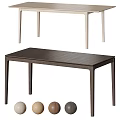 Modern Dark Wood Dining Table With Slim Legs And Matching Dining Chairs Design