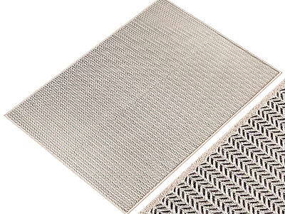 Modern Square Rug With Woven Texture And Herringbone Pattern For Interior Decor 3d model
