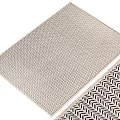 Modern Square Rug With Woven Texture And Herringbone Pattern For Interior Decor 3d model