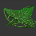 Leaf Shaped Green Enamel Brooch With Gold Metal Vine Design Jewelry