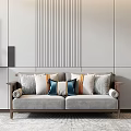 New Chinese-style double sofa 3d model