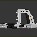 Tactical White Weapon With Black Grip Colorful Stripes And Three Units