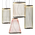 Contemporary Ceiling Light Designs With Fabric Lampshades And Metal Frames In Cylindrical Conical Styles