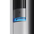 Modern Silver Tower Air Conditioner Fan With Control Panel And Sleek Design