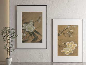 New Chinese Plant Painting Decorative Painting 3d model