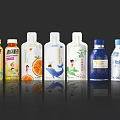 Assorted Beverages With Orange Juice Plant Milk And Various Packaging Designs