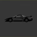 Black Sports Car With Rear Wing Red Seats And Aerodynamic Body Design Wheels