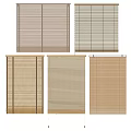 Modern Beige Wooden Blinds With Various Vertical And Horizontal Design Styles For Home Windows