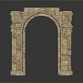 Scenic Landscape Featuring Ancient Stone Archway With Historical Stone Structure And Natural Surroundings