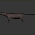 Realistic Brown Otter 3D Model in Standing Pose with Neutral Gray Background
