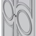 Elegant White Embossed Chest Of Drawers With Metal Round Pull Handles For Luxury Home Decor