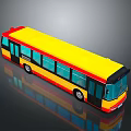 Modern City Bus With Yellow Red And Black Exterior Design