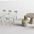 Modern Children's Tables and Chairs Kindergarten Tables and Chairs 3d model
