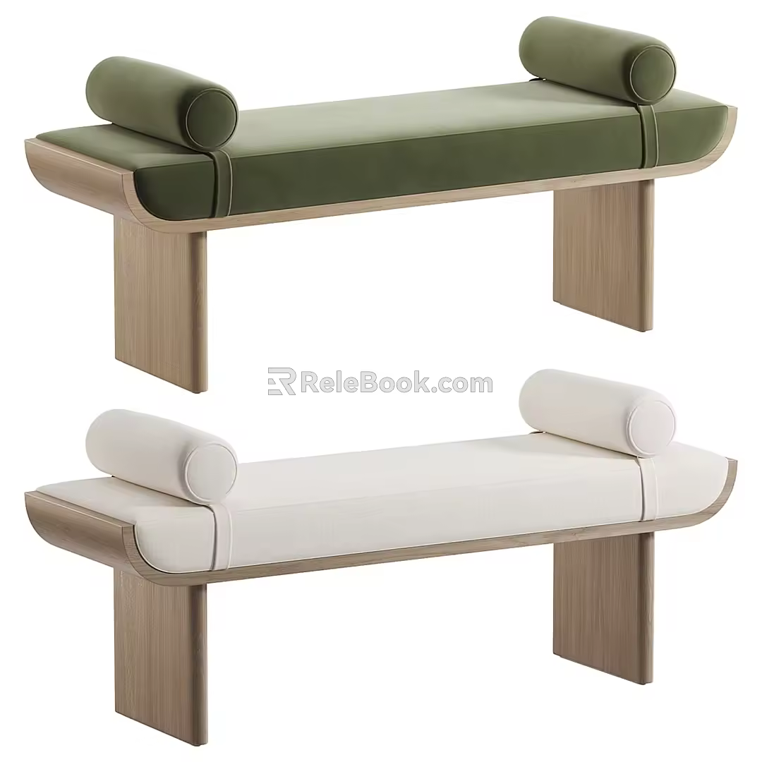 modern sofa stool bed end stool 3d model