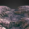 Detailed View Of Rugged Planetary Surface With Mountainous Terrain And Deep Canyons
