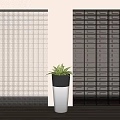 Modern Glass Block Room Dividers With Light Dark Colors And Green Plant In Interior