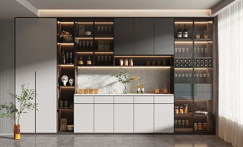 Modern Wine Cabinet 3d model