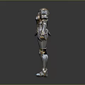 3D Rendered Female Armor With Silver Gold And Blue Decorative Accents