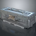 Futuristic Tech Container Component With Metallic Panels Handle And Digital 3d model