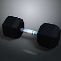 Black Hex Dumbbell With Silver Metal Handle For Home Gym Fitness Training
