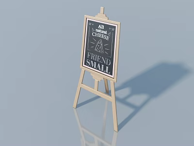 Hinged Door Design With Easel Mounted Chalkboard Cheese Friend Theme 3d model