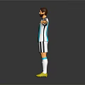 Game Movie Character Wearing Argentina Football Striped Jersey With Team Logo