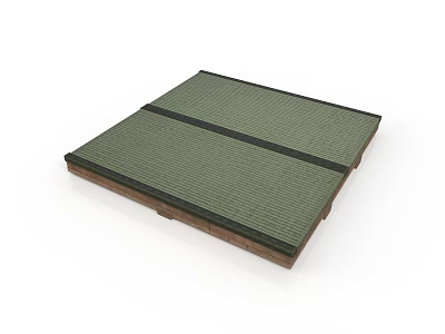 Green Woven Furniture Mat With Black Straps And Brown Base Design 3d model