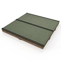 Green Woven Furniture Mat With Black Straps And Brown Base Design