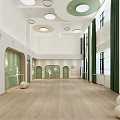 Spacious Dance Studio With Ballet Barres And Soft Tones