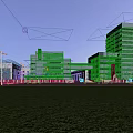 Industrial Factory Complex With Large Buildings Greenery Roads Office And Waterfront Surroundings