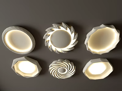 Modern Unique Designed Ceiling Lights with Various Creative Shapes and Soft Illumination 3d model