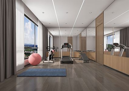 Modern Gym Simple Fitness Area 3d model