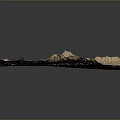 Natural Landscape 3D Terrain Model With Mountain Texture Brownish Yellow And Green Lowlands