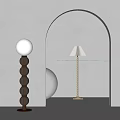 Elegant Floor Lamps With Black Spherical Base Golden Spiral Design Grey Wall White Decor