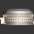 Intricate Circular Building Model With Multi level Dome And Classical Columns Structure 3d model