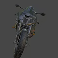 Black Sports Motorcycle With Sleek Design Alloy Wheels And Sporty Seat
