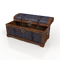 Vintage Wooden Storage Trunk With Leather Straps And Metal Clasps