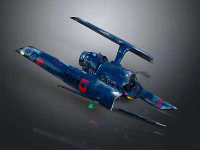 Futuristic Cosmic Spaceship Design With Blue Red Green Details For Space Exploration 3d model