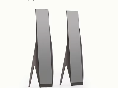 Two Modern Mirrors With Triangle Stand And Sleek Vertical Design 3d model