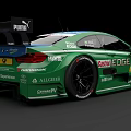 Blue Green Race Car With Sponsor Logos And Aerodynamic Exterior Design