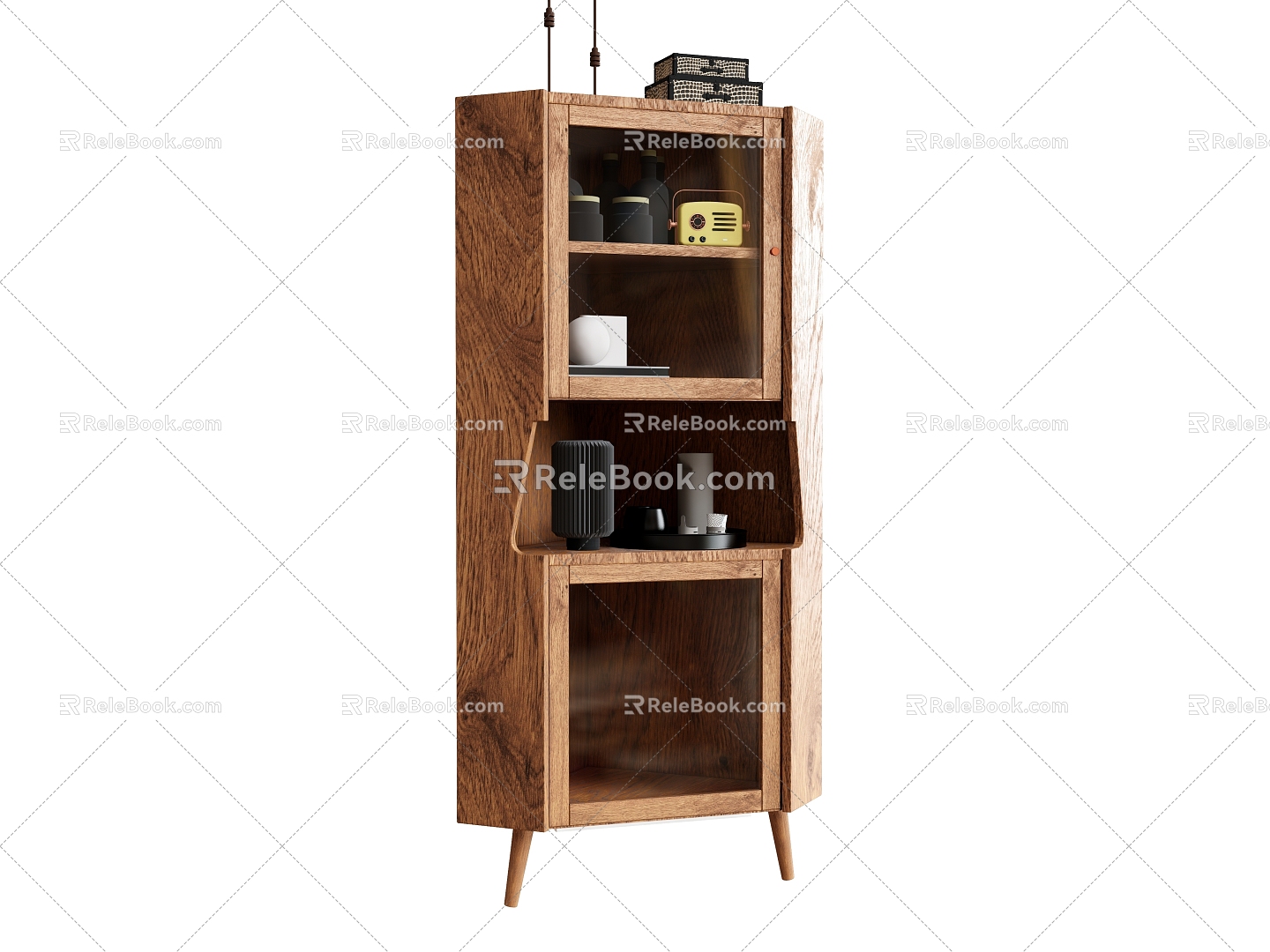 Log Locker Ornaments Wall Cabinet Bookcase Shoe Cabinet End View Desk Radio Cupboard Sideboard Decorative Cabinet 3d model